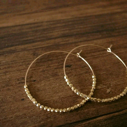 14kgf brassbeads hoop pierces gold 1枚目の画像