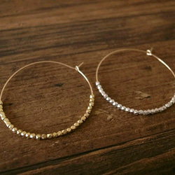 14kgf brassbeads hoop pierces gold 4枚目の画像