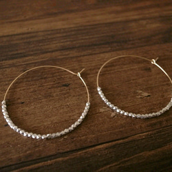 14kgf brassbeads hoop pierces silver 2枚目の画像