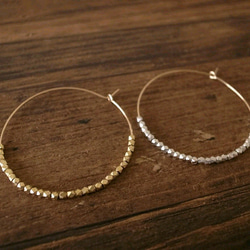 14kgf brassbeads hoop pierces silver 4枚目の画像