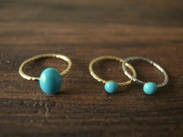 swarovski turquoise pinky ring A 1枚目の画像