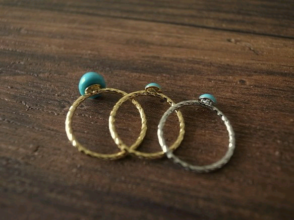 swarovski turquoise pinky ring A 2枚目の画像