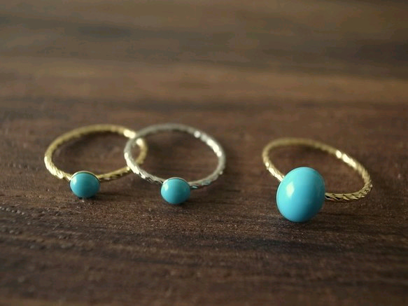 swarovski turquoise pinky ring A 4枚目の画像