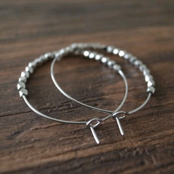 brass beads hoop pierces silver 2枚目の画像