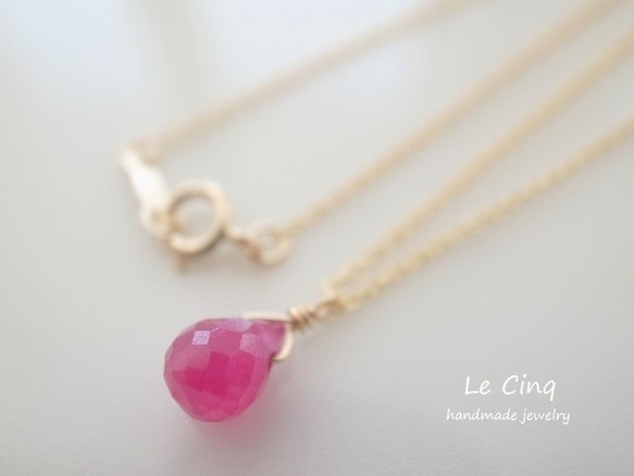 14kgf ruby necklace 1枚目の画像