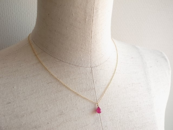 14kgf ruby necklace 4枚目の画像