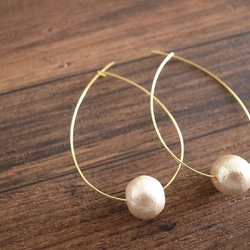 cotton pearl hoop pierces 1枚目の画像