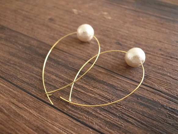 cotton pearl hoop pierces 2枚目の画像