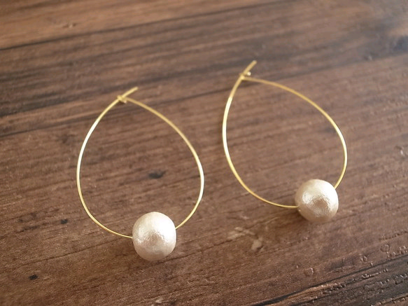 cotton pearl hoop pierces 3枚目の画像