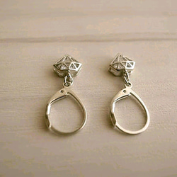 diamond french hook pierces silver 2枚目の画像