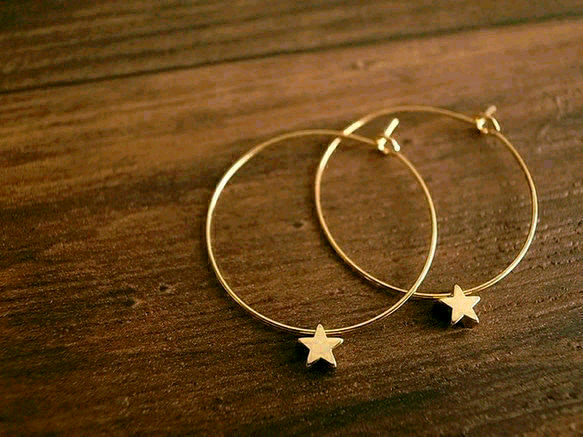 little star hoop pierces 1枚目の画像