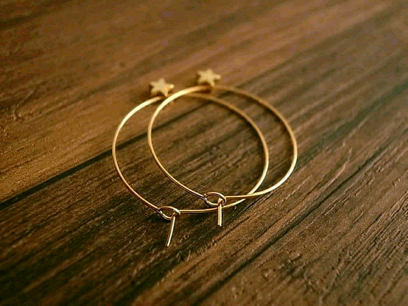 little star hoop pierces 2枚目の画像