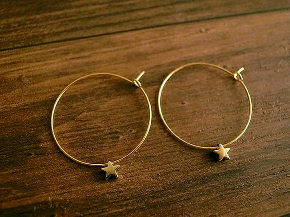 little star hoop pierces 3枚目の画像