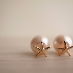 【BOX別売】14kgf starfish × pearl pierces 1枚目の画像