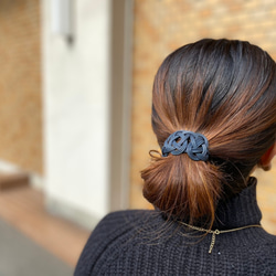 ラタン　籐の髪飾り（ダークグリーン） 4枚目の画像