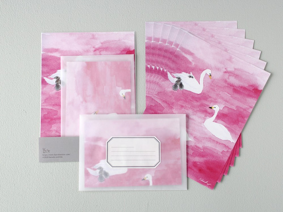 レターセット ピンクの湖 2枚目の画像