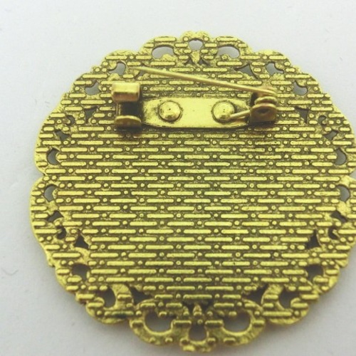 フライブローチ額入り装飾品 再々…販＜2個＞ リーフブローチセッティング:25mm用 金具