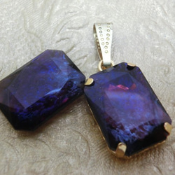 ~再々…販~（セットop有）ドラゴンズブレスカットストーンオクタゴン(クリアパープル)18×13mm 1枚目の画像