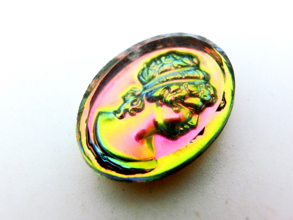 ~再々…販~西ドイツヴィンテージグラスインタリオ（ヴィトレイル）18×13mm 1枚目の画像