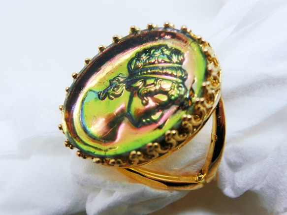 ~再々…販~西ドイツヴィンテージグラスインタリオ（ヴィトレイル）18×13mm 4枚目の画像