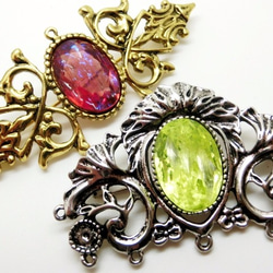 <再々‥販>18×13mm用:ヴィンテージスタイル　セッティング ブローチネックレストップ（アンティークシルバー） 2枚目の画像