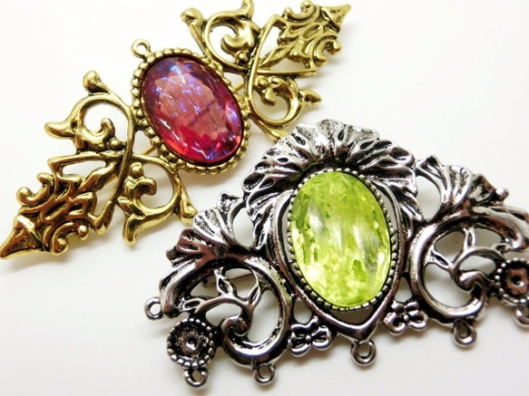 <再々‥販>18×13mm用:ヴィンテージスタイル　セッティング ブローチネックレストップ（アンティークシルバー） 2枚目の画像