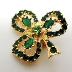 在庫限り：U.S.A.ヴィンテージ　エナメルクローバーブローチ28×28mm 　 2枚目の画像