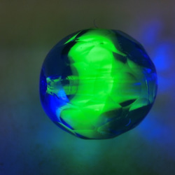 ~再々‥販~＜2個＞12mm　ウランガラスビーズ（コバルトピーコック）チェコデッドストック 3枚目の画像