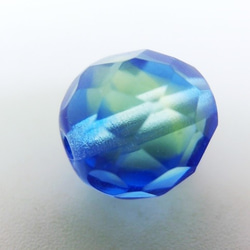 ～再々‥販～＜3個＞10mm　ウランガラスビーズ（コバルトピーコック）チェコデッドストック 2枚目の画像