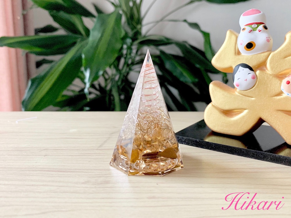 願掛け★金運と幸運の巡礼玉付きオルゴナイトライト 1月期間限定販売②キラキラ 金運・財運・健康運アップに/龍神