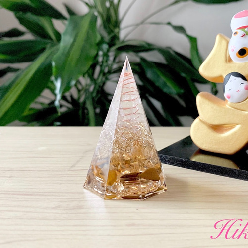 金運アップを願った八角型オルゴナイト その他インテリア雑貨