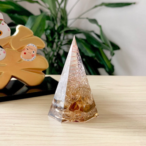 金運アップを願った八角型オルゴナイト その他インテリア雑貨