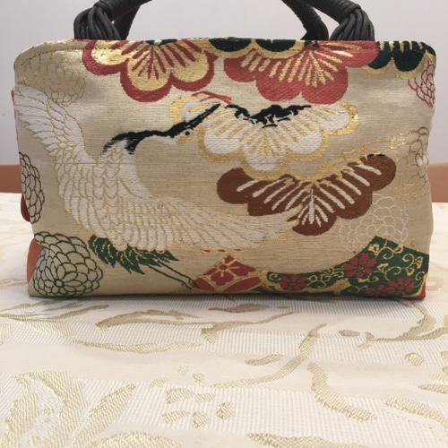 和装バック 利休バック 帯地 ハンドメイド （大切な帯をリメイク