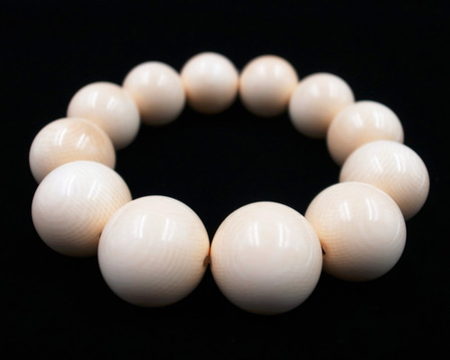 マンモス牙 ブレスレット 念珠 数珠 20mm 仏具 本物保証 共箱 送料無料