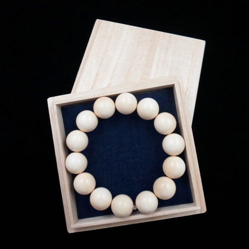 マンモス　数珠 マンモス牙 ブレスレット 念珠 数珠 15mm 仏具 本物保証 共箱 送料無料