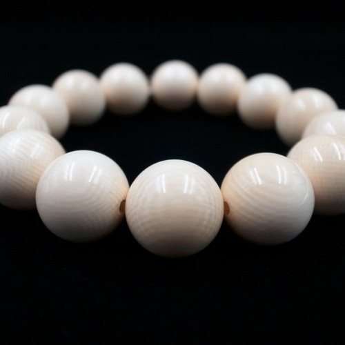 マンモス牙 ブレスレット 念珠 数珠 15mm 仏具 本物保証 共箱 送料無料