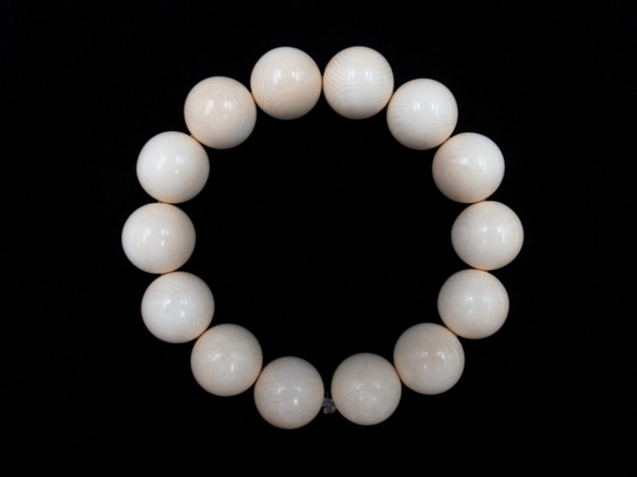 マンモス牙 ブレスレット 念珠 数珠 15mm 仏具 本物保証 共箱 送料無料 4枚目の画像