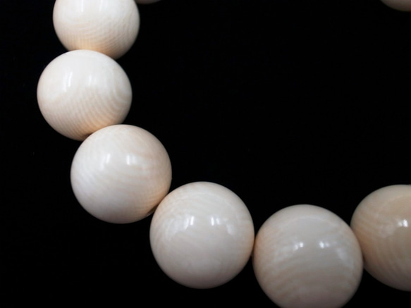 マンモス牙 ブレスレット 念珠 数珠 15mm 仏具 本物保証 共箱 送料無料 5枚目の画像