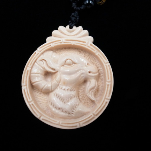 天然マンモス牙美しい手作り彫刻2寿星公置物