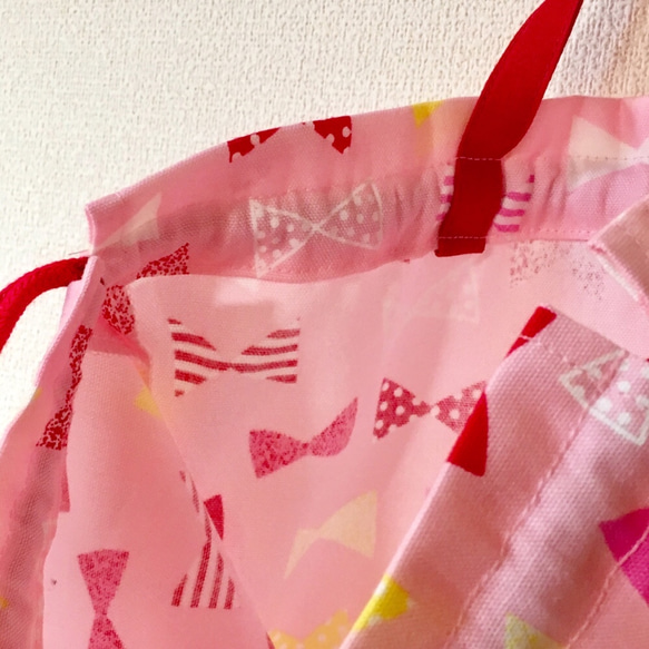 【Kさまオーダー品】りぼんいっぱいの体操服袋•お着替え袋 4枚目の画像