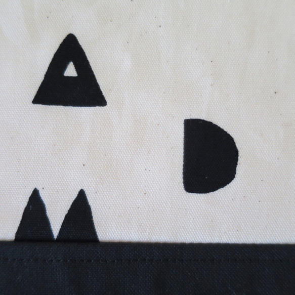 アルファベットのレッスンバッグ   シューズバック  　内布キルティング 4枚目の画像