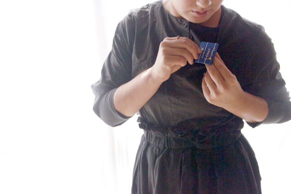 手工刺繡]穿，裝飾胸針（野花/藍色） 第2張的照片