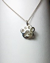 ｾｰﾙ♪シルバー肉球リバーシブルネックレス石付・CZ/ペリドット