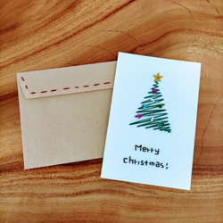 【専用ページ】紙刺繍メッセージカード(ジグザグツリー　スパンコール） 3枚目の画像