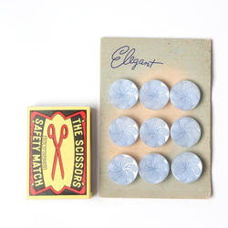 ガラスボタン・カード 1960年代　涼やかブルー 9個 3枚目の画像