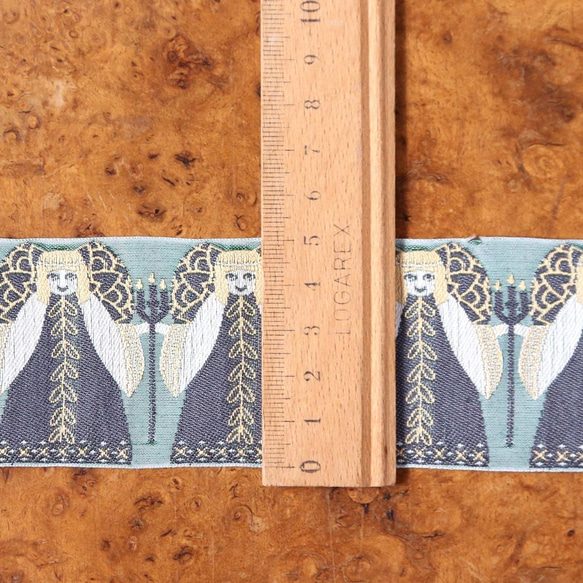 ドイツ製 カフカ・リボン ジャガード織り 幅5cm 82cm 天使 4枚目の画像