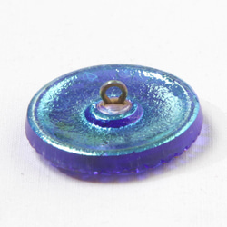 チェコ 豪華ガラスボタン ブルー・シェル 2.7cm 3枚目の画像