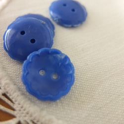 ヴィンテージ　ボタンセット　ブルー　プラスチック　 2枚目の画像