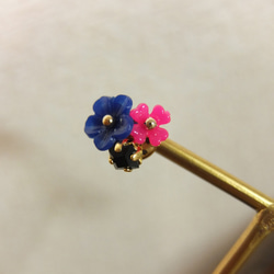 ヴィンテージ　小さなお花　ブルー 2枚目の画像