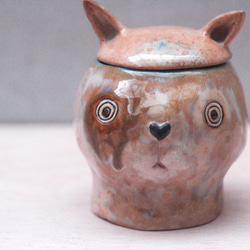 【陶 pottery】貓咪腦袋的秘密-棕 第3張的照片